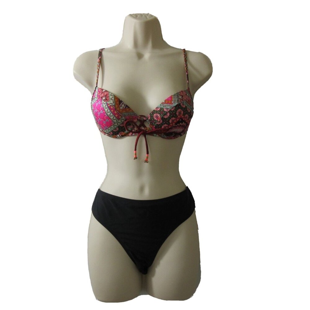 Victoria's Secret 2 PC Bikini Swimsuit 32B Paisley Padded Top/Large Bottom